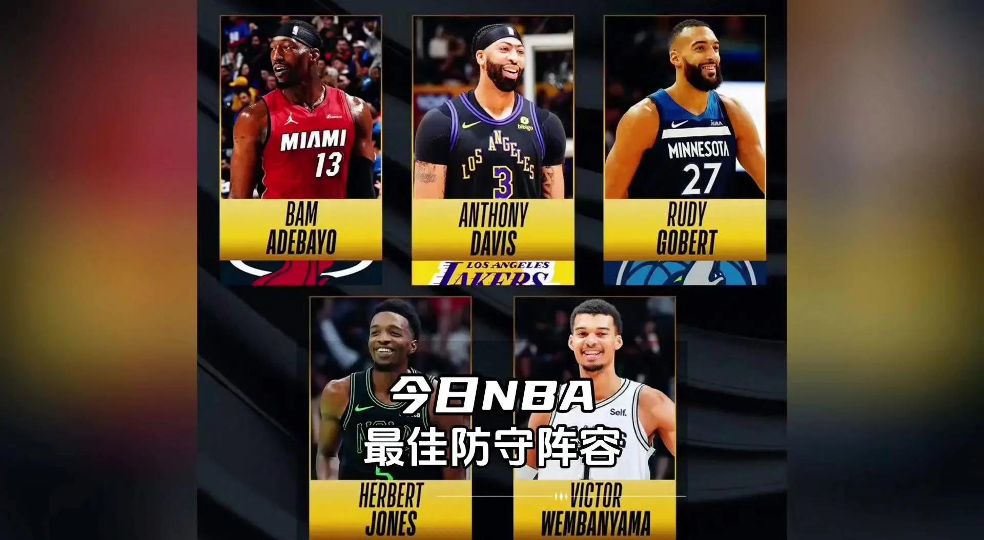 关于NBA官方宣布年度最佳防守球员，谁是最大黑马？的信息